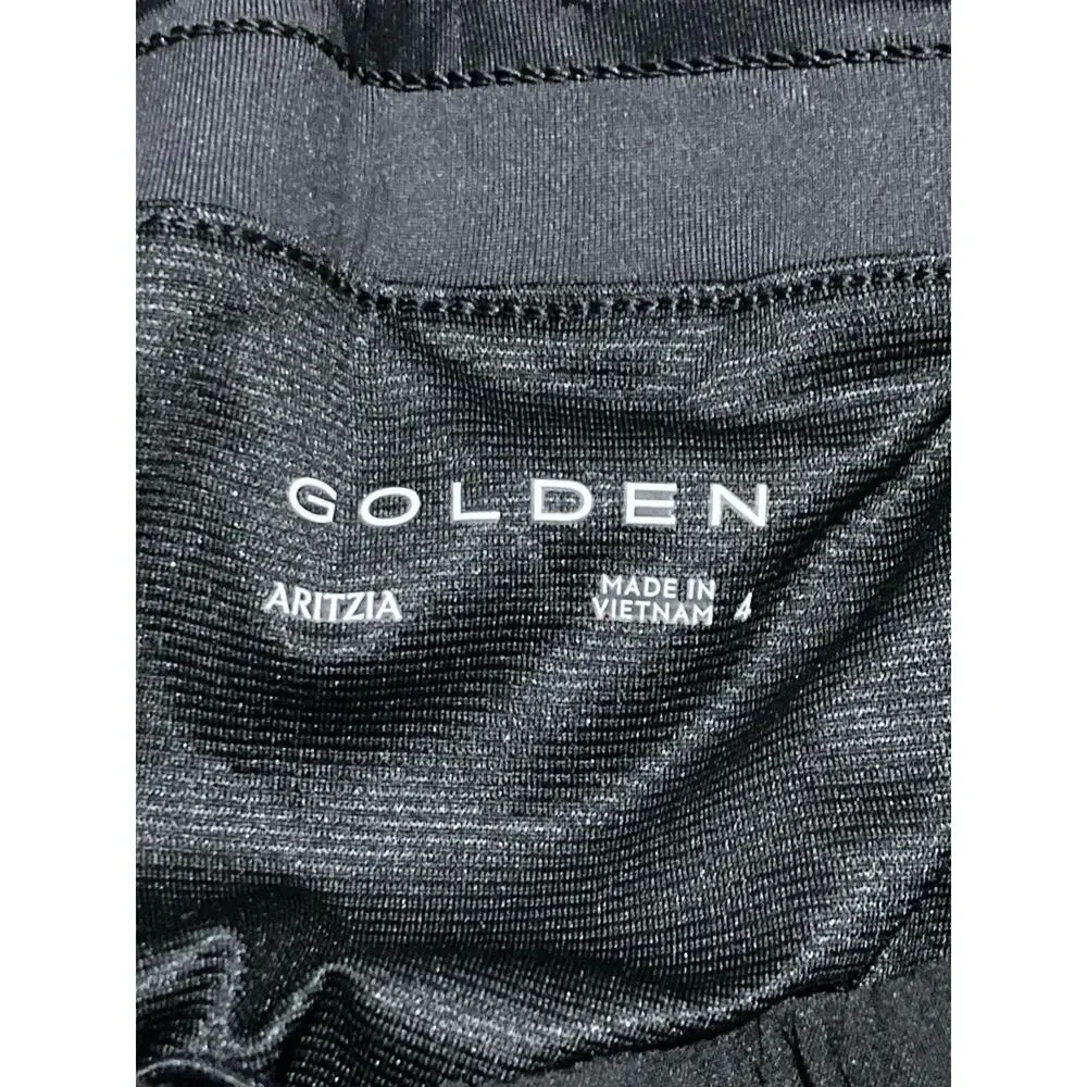 Aritzia Golden Black Running Shorts Elastic Waist Layered Size 4 Athletic Small